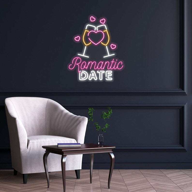 Romantic Date Valentine Day Neon Sign