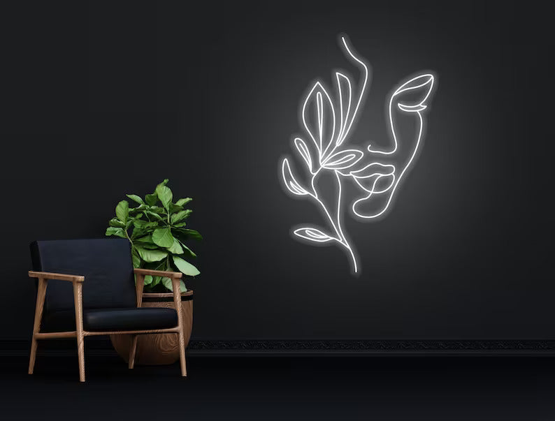 Abstract Woman Beauty Face Neon Sign