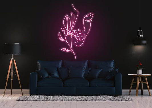 Abstract Woman Beauty Face Neon Sign