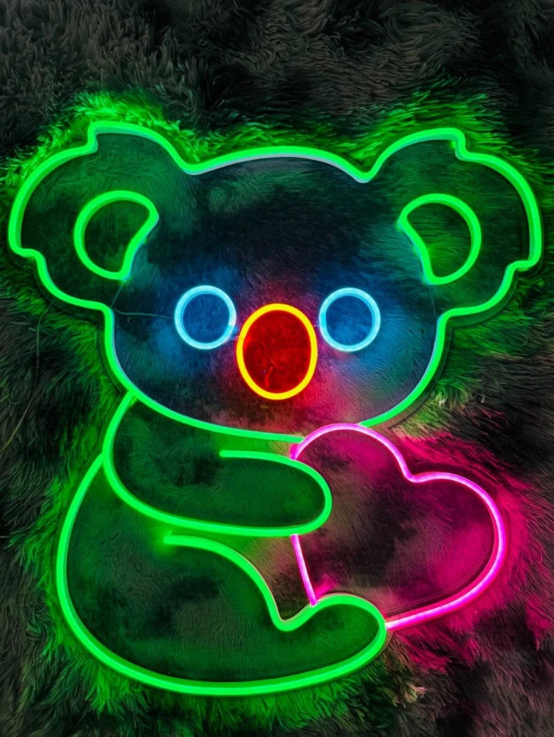 Koala With Heart LED Neon Sign