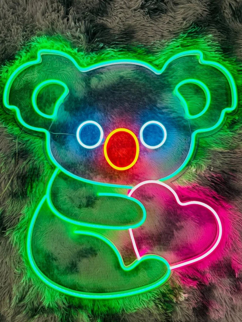 Koala With Heart LED Neon Sign