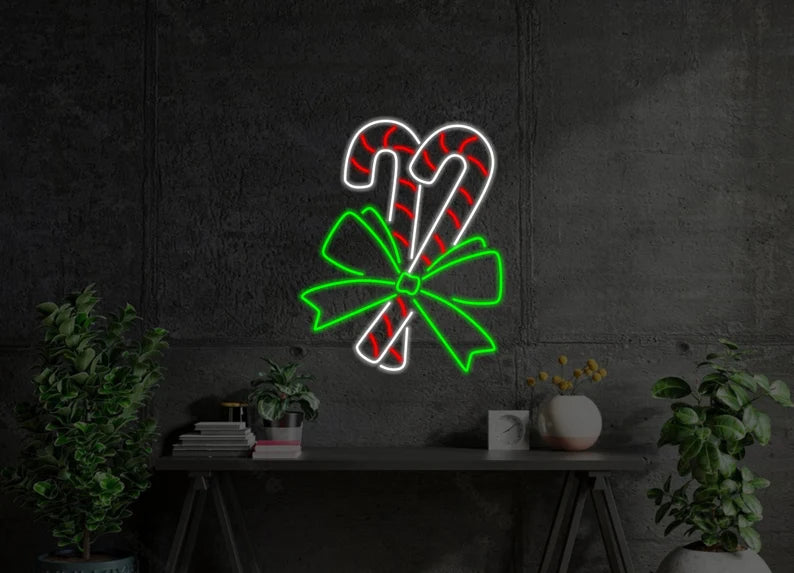 Candy Christmas Decor Neon Sign
