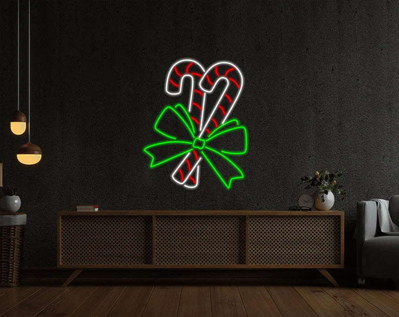 Candy Christmas Decor Neon Sign