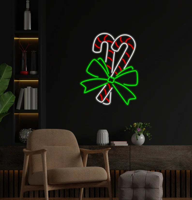Candy Christmas Decor Neon Sign