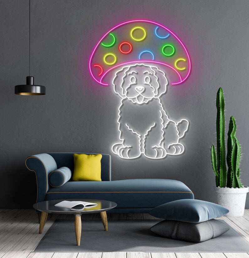 Dog Mushroom Neon Sign