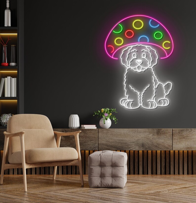 Dog Mushroom Neon Sign