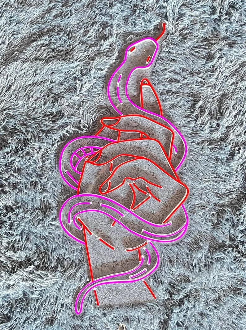 Snake In Hand Led Neon Sign