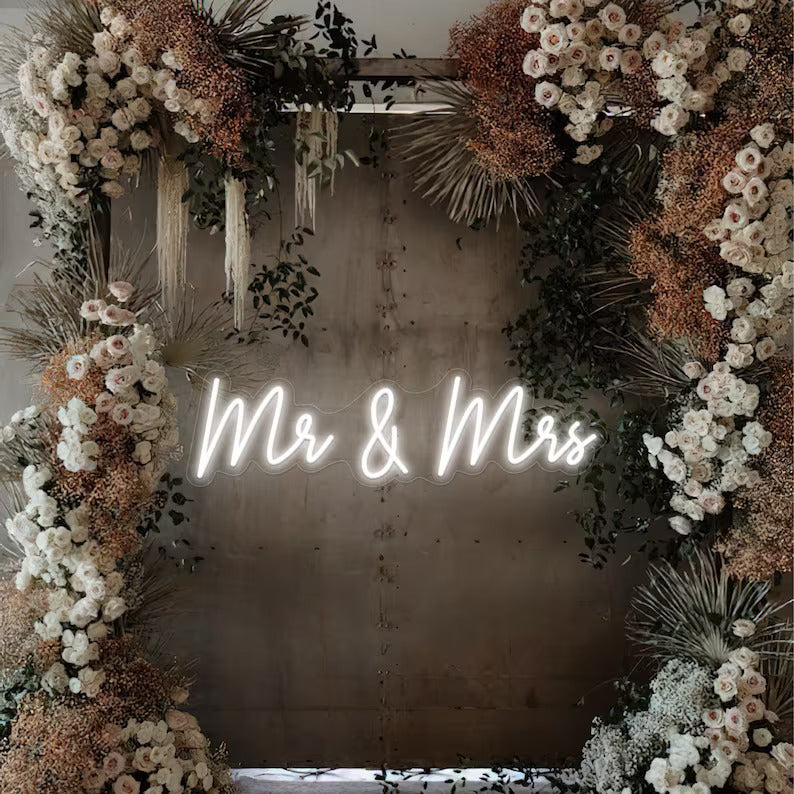 Mr & Mrs Couple Last Name Neon Sign