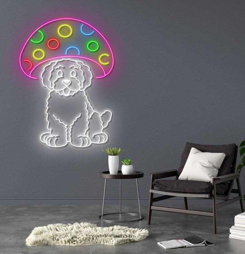 Dog Mushroom Neon Sign