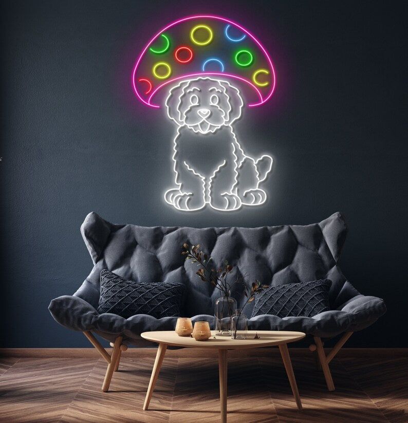 Dog Mushroom Neon Sign