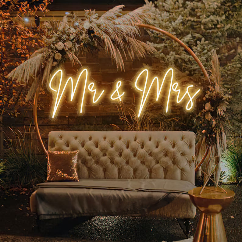 Mr & Mrs Couple Last Name Neon Sign
