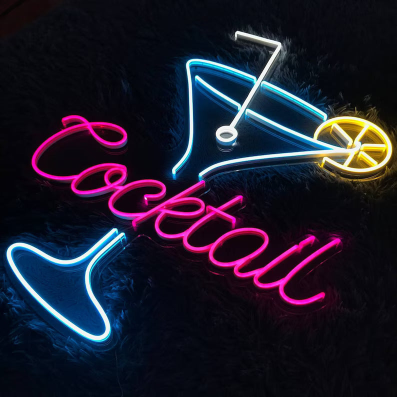 Cocktail Glass LED Neon Sign
