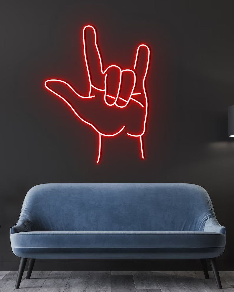 Rock N Roll Hand Neon Sign