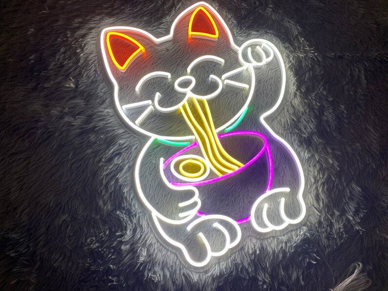 Ramen Cat Neon Sign