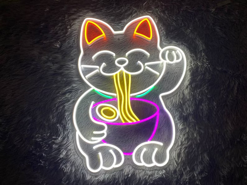 Ramen Cat Neon Sign