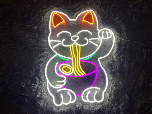 Ramen Cat Neon Sign