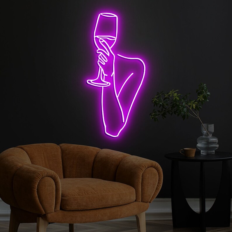 Wine In Hand Neon Sign