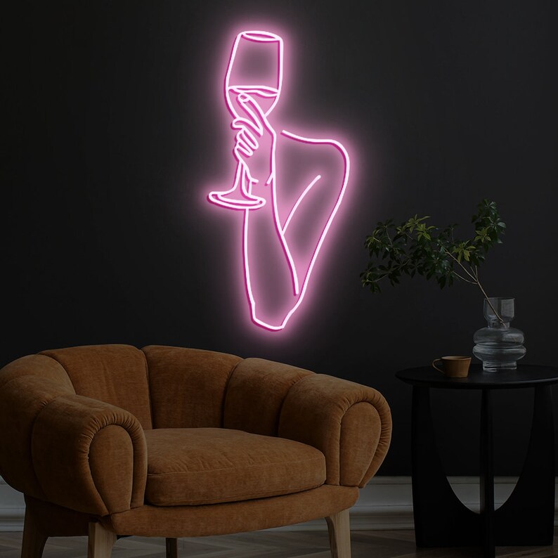 Wine In Hand Neon Sign