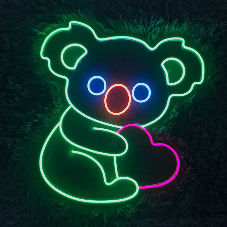 Koala With Heart LED Neon Sign