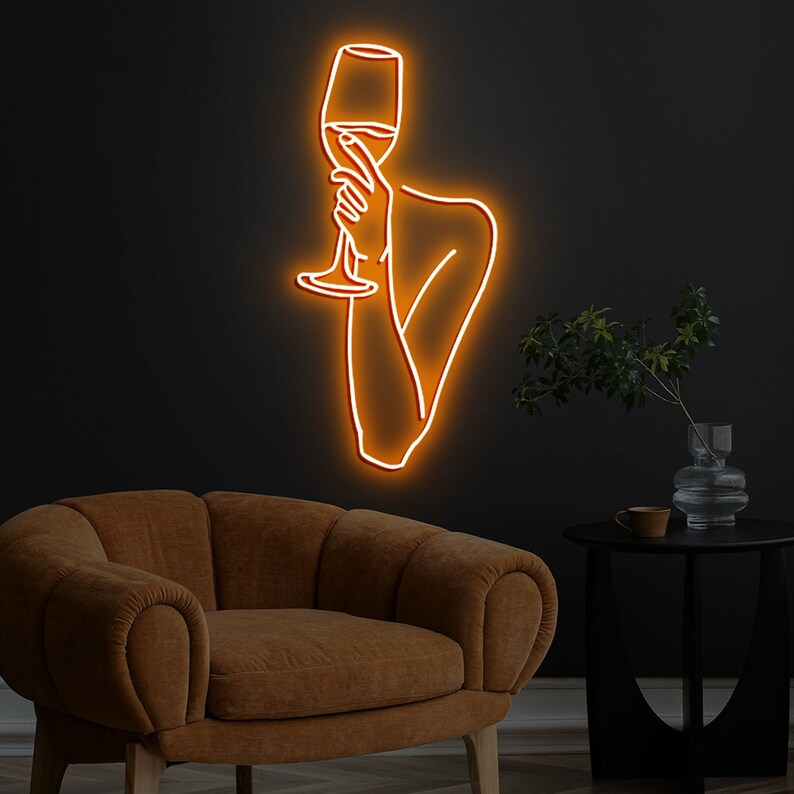 Wine In Hand Neon Sign