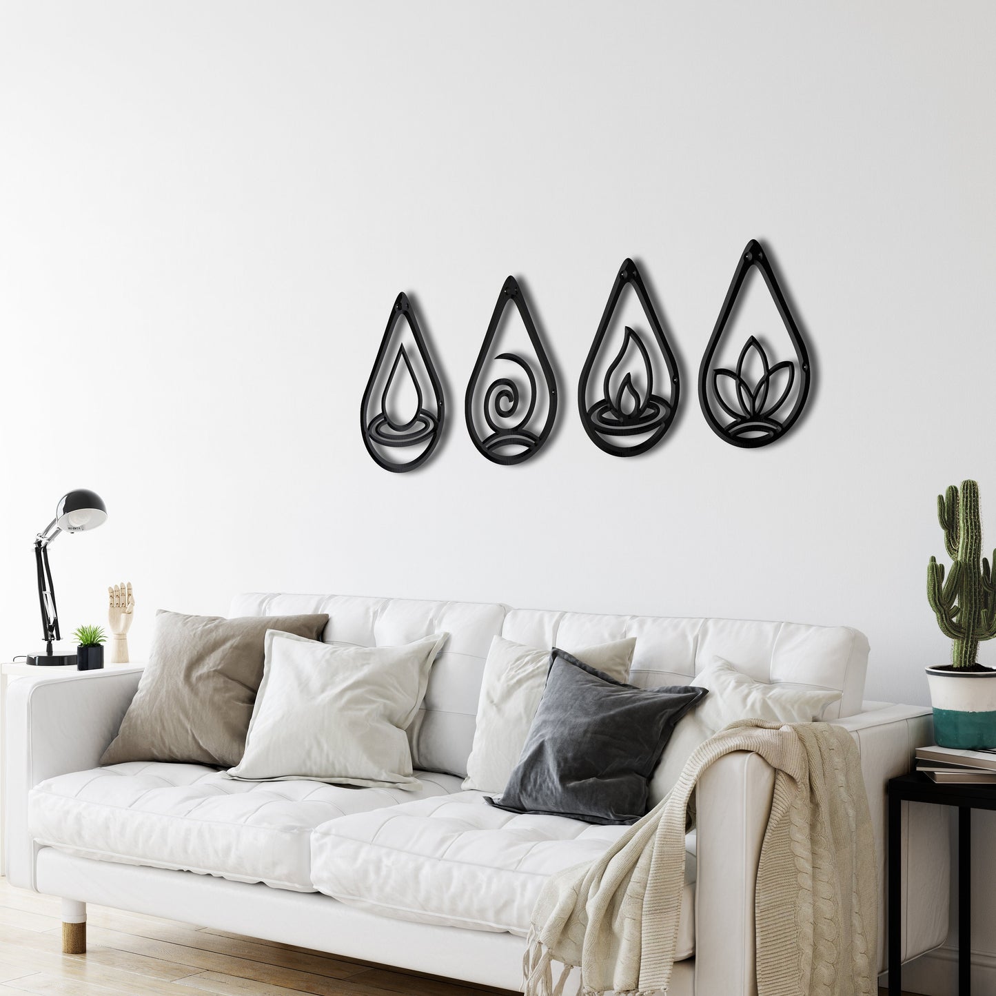 4 Elements Wall Art Decor - Earth, Fire, Water & Air : Style - 8