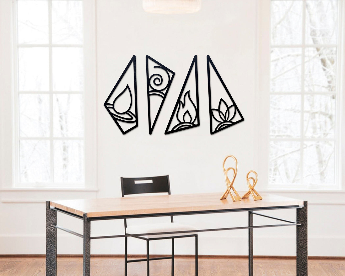 4 Elements Wall Art Decor - Earth, Fire, Water & Air : Style - 11