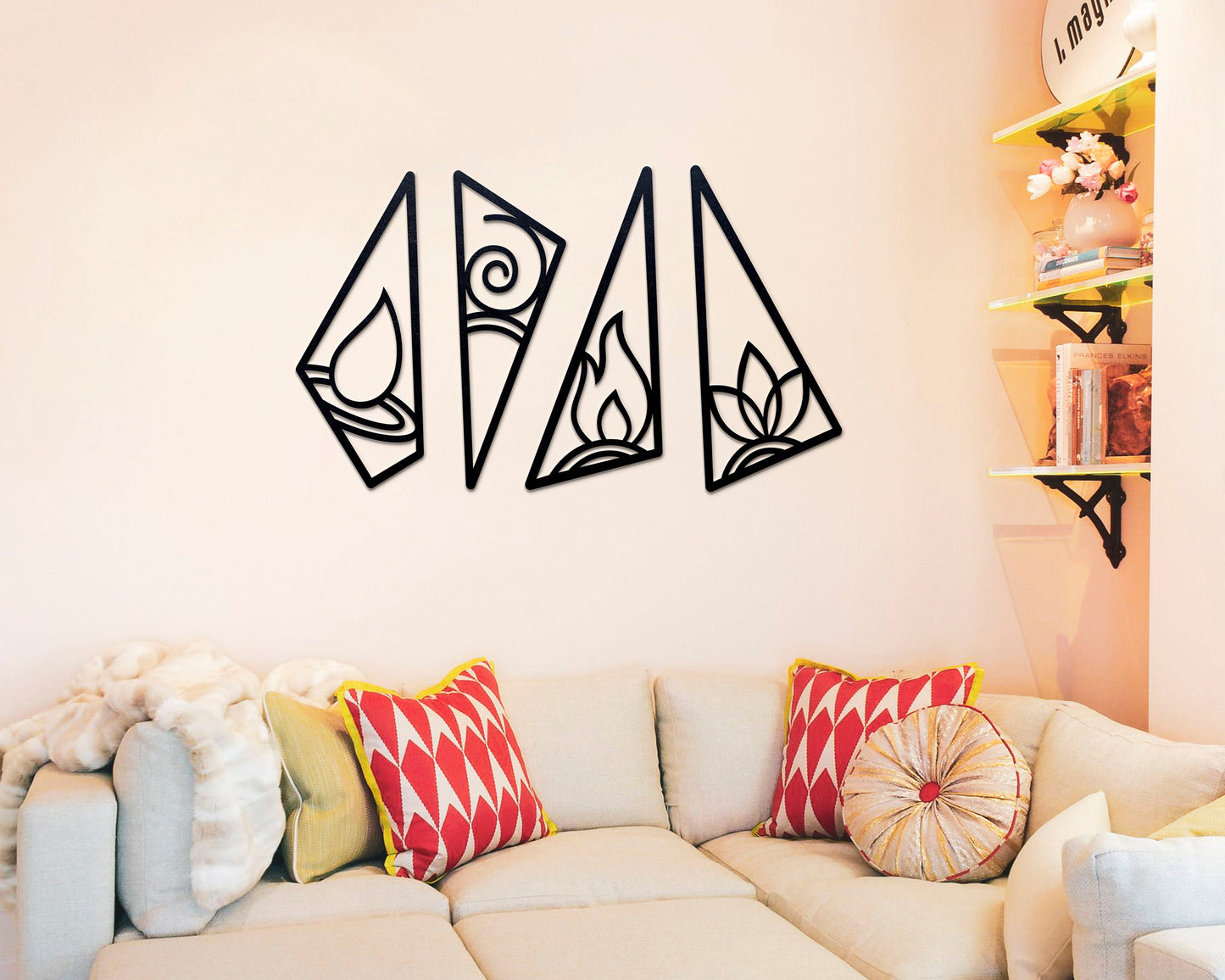 4 Elements Wall Art Decor - Earth, Fire, Water & Air : Style - 11