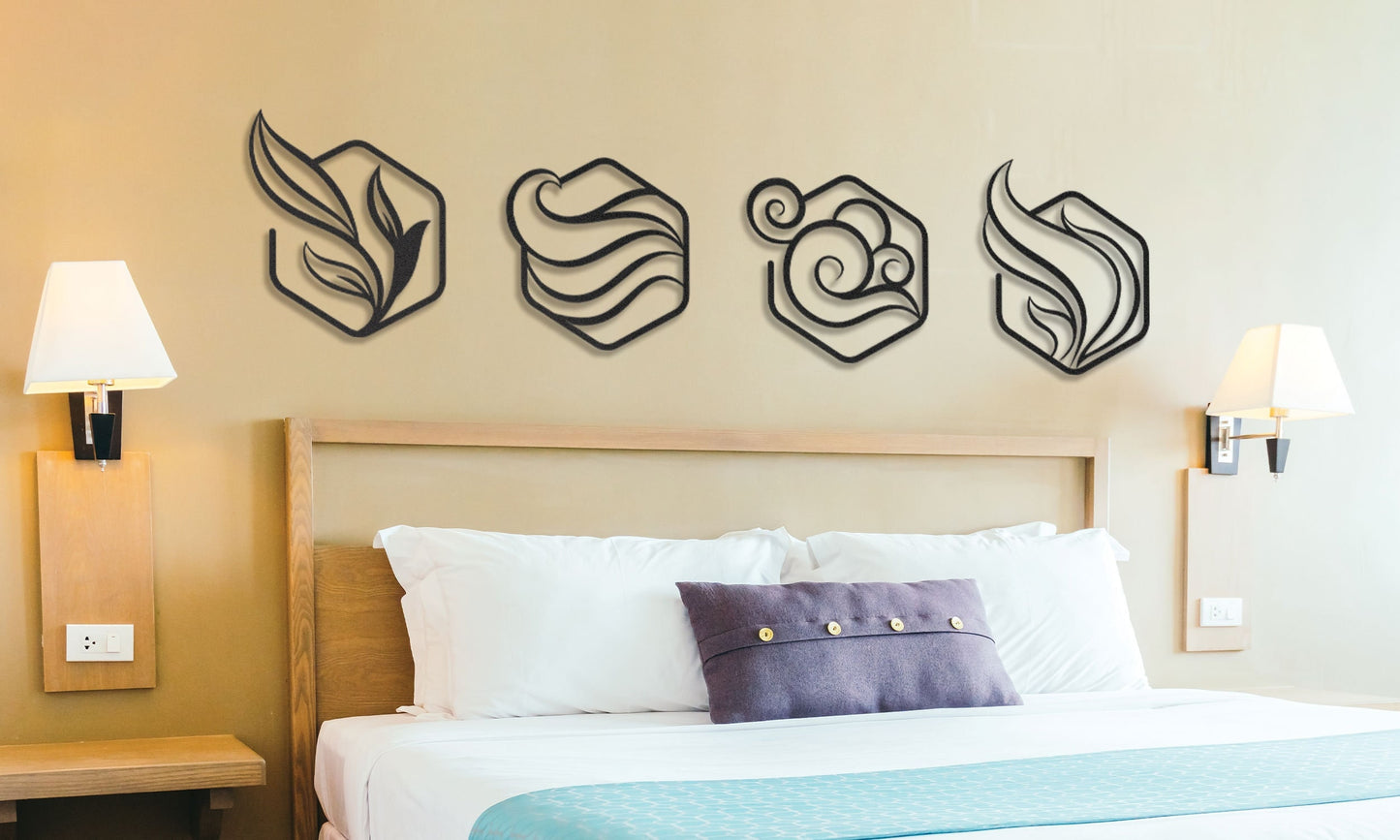 4 Elements Wall Art Decor - Earth, Fire, Water & Air : Style - 2