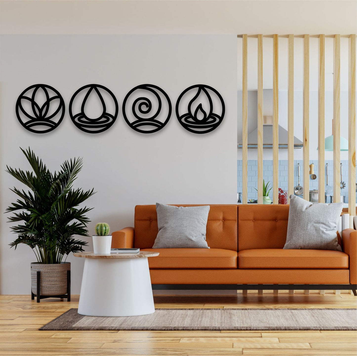 4 Elements Wall Art  Decor - Earth, Fire, Water & Air : Style - 3
