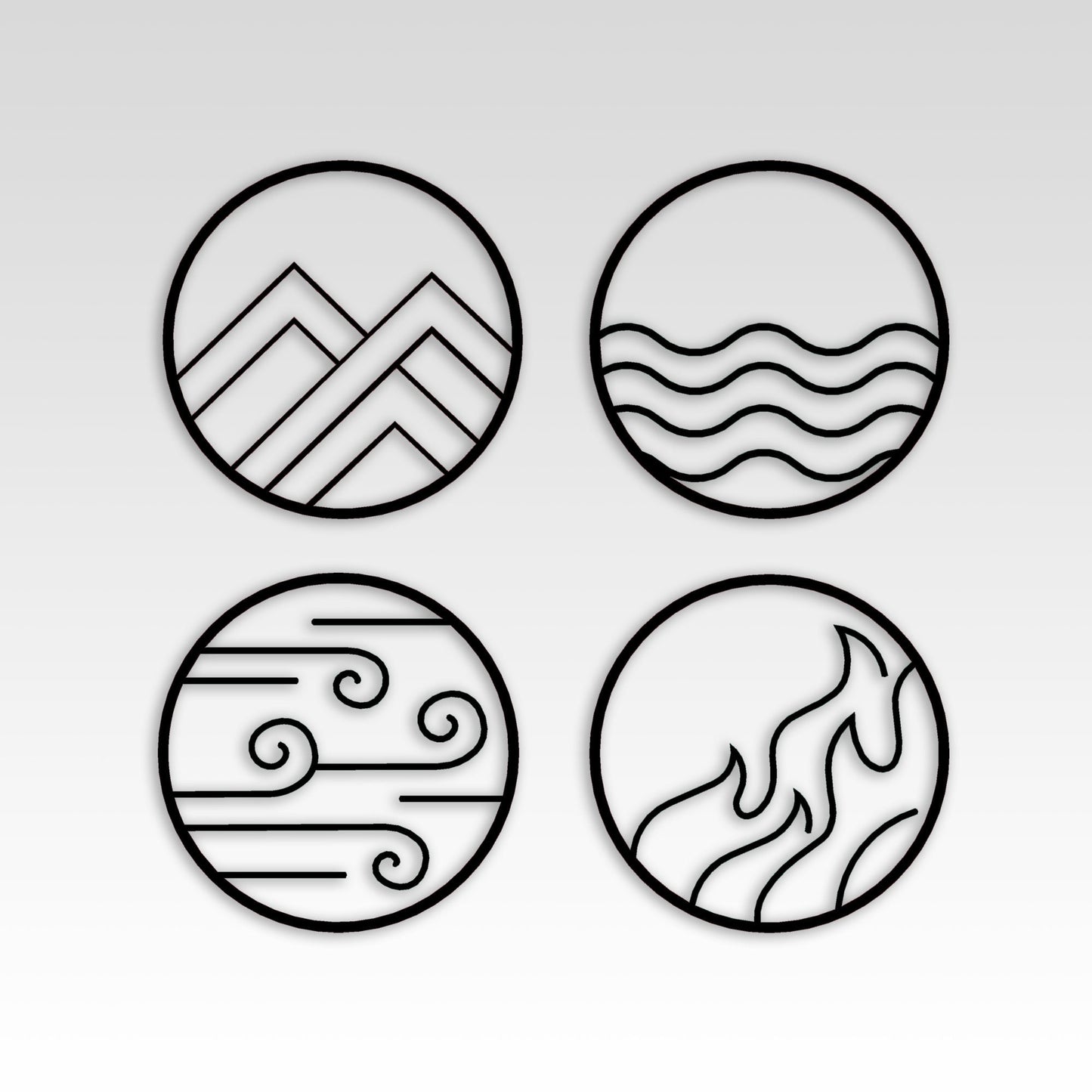 4 Elements Wall Art Decor - Earth, Fire, Water & Air : Style - 7