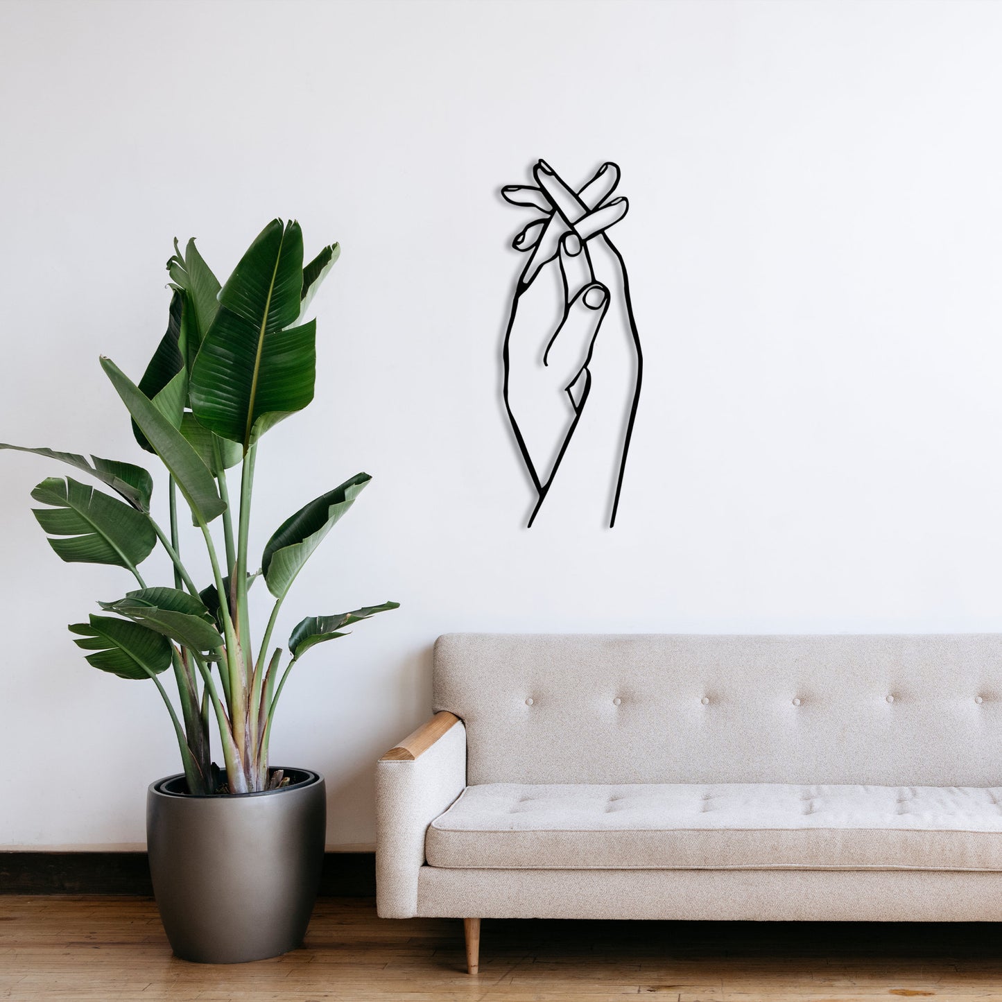 Hands Line Art Wall Decor