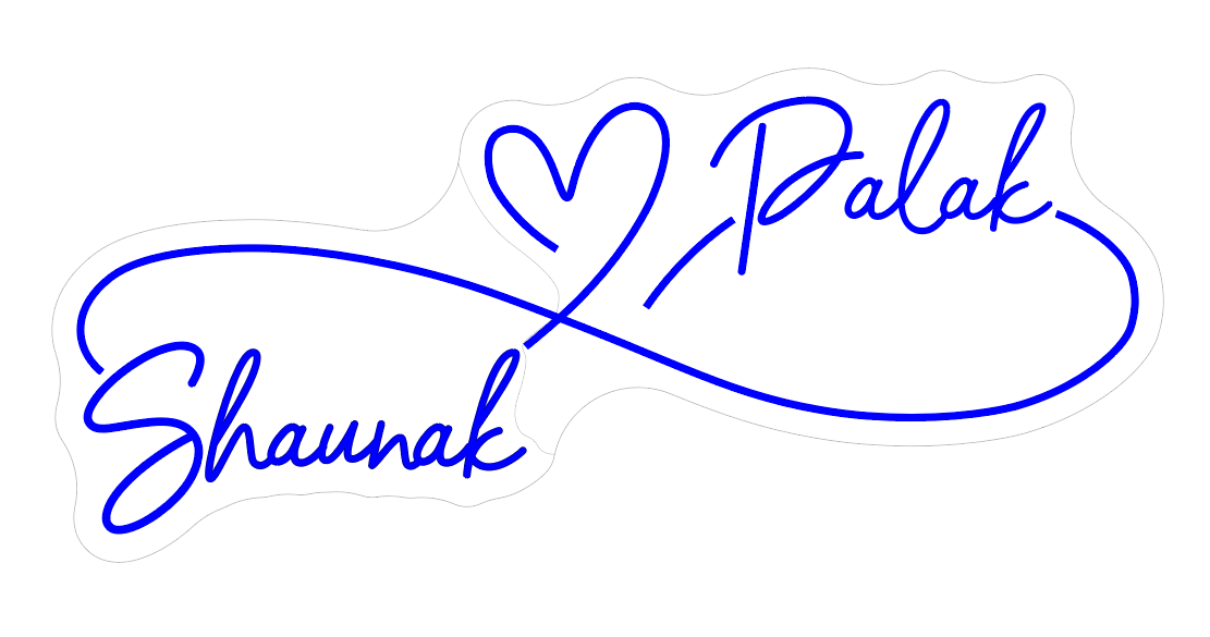 Shaunak & Palak Couple Name With Neon Sign