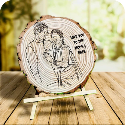 Natural Wooden Engraved Slice