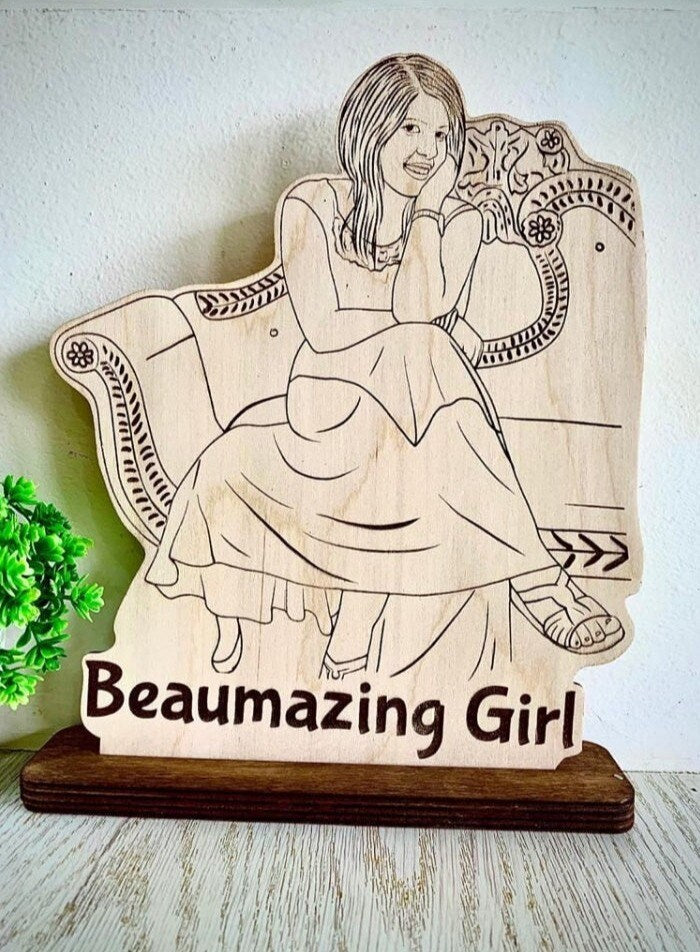 Wooden Engraved Standee