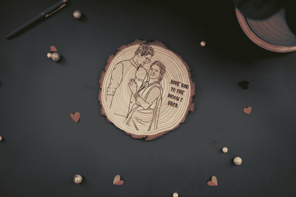 Natural Wooden Engraved Slice