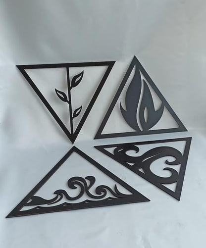 4 Elements Wall Art Decor - Air, Earth, Water & Fire : Style - 1