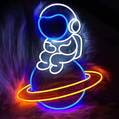 Astronaut on a Planet Neon Sign