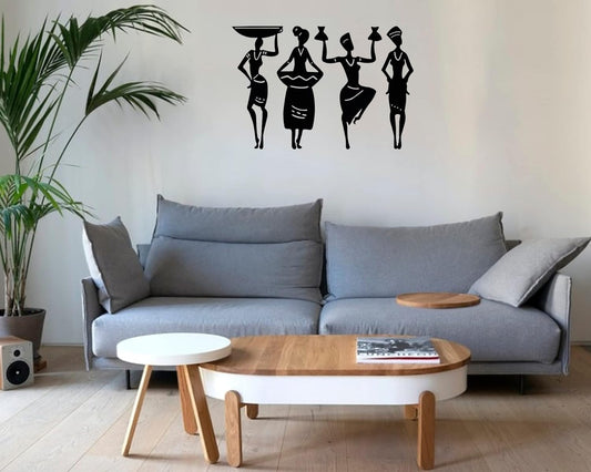 Set Of 4 African Man And Woman Dancing