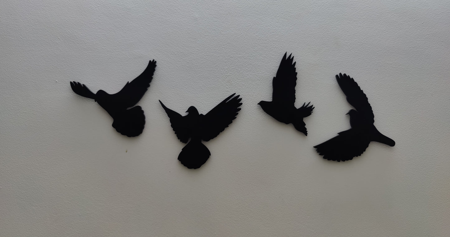 4 Flying Birds Plaque Sign