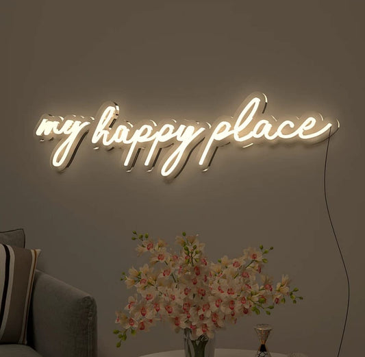 My Happy Place Decor Neon Sign - Warm White