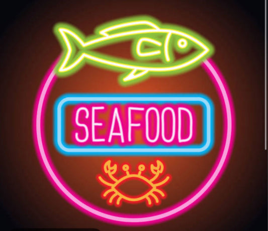 Seafood Fish Crab Neon Sign