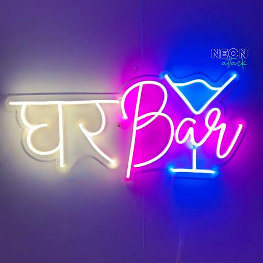 Ghar Bar Cocktail neon sign