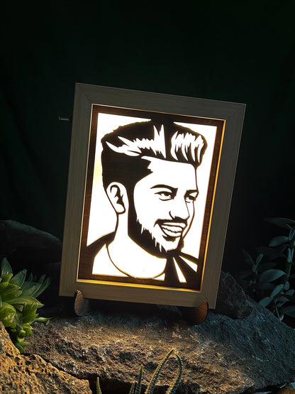 Wooden LED Laser Cut Photo Frame Box