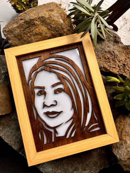 Wooden LED Laser Cut Photo Frame Box