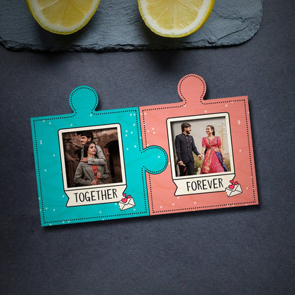 Together Forever Personalized Couple Photo Wooden Fridge Magnet