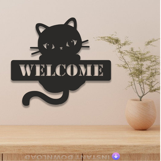 Cat Welcome Wall Decor