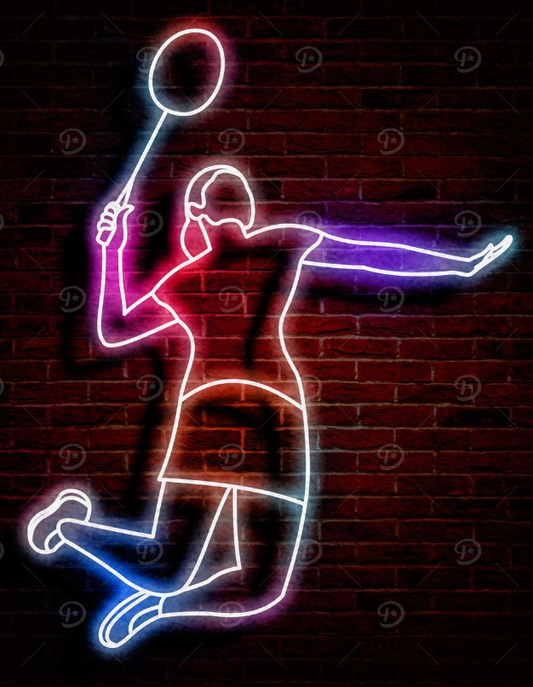 Women Badminton Neon Sign - 24 x 36 inches size