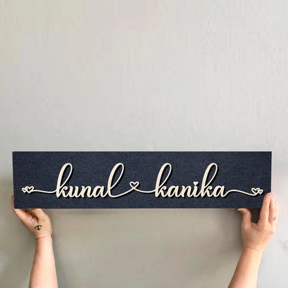 Personalized Sleek Couple Name Plate