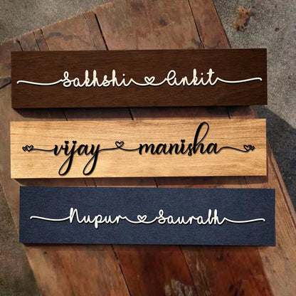 Personalized Sleek Couple Name Plate