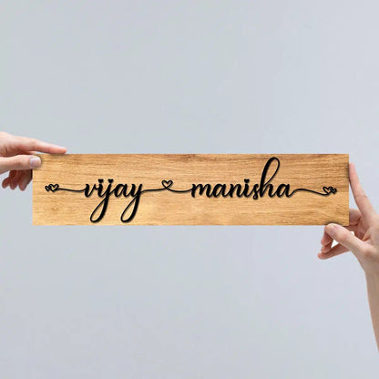 Personalized Sleek Couple Name Plate